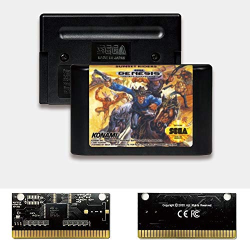 Aditi Sunset Riders - САЩ, Лейбъл, Flashkit MD, Безэлектродная златна печатна платка за игралната конзола Sega Genesis Megadrive (без