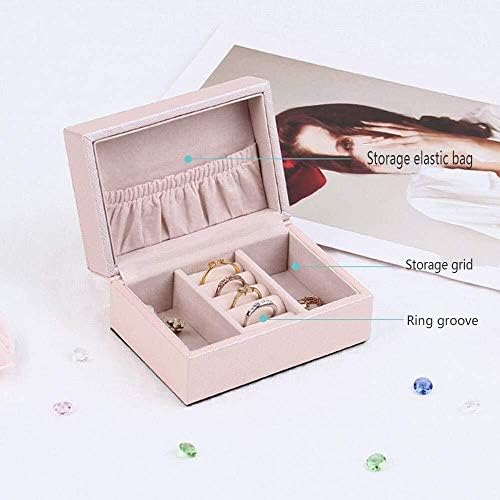 Кутии за бижута QTT изкуствена кожа бижута органайзер преносим кадифе бижута Обеци, пръстени, гривни розов шкаф за бижута кутия за жени