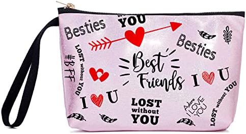 Чанта за грим Hooome Friend Gifts - Подаръци за Приятелство, за Приятелки - Подаръци за рожден Ден за Приятелки-Жени за Ден на Майката, Коледа или Свети Валентин (Розов)
