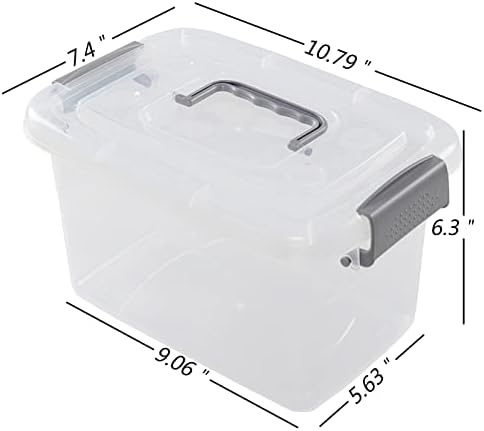 Пластмасова Кутия за съхранение на Pekky обем 5,5 Литра с Капаче и дръжка, 6 Опаковки, Малка Штабелируемая Контейнерная Кутия