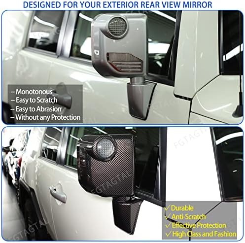 Капакът на огледалото за обратно виждане, която е Съвместима с Toyota FJ Cruiser 2007-2021, Капачка Външно огледало за обратно виждане от ABS-пластмаса, Защитна Подплата Огледал?