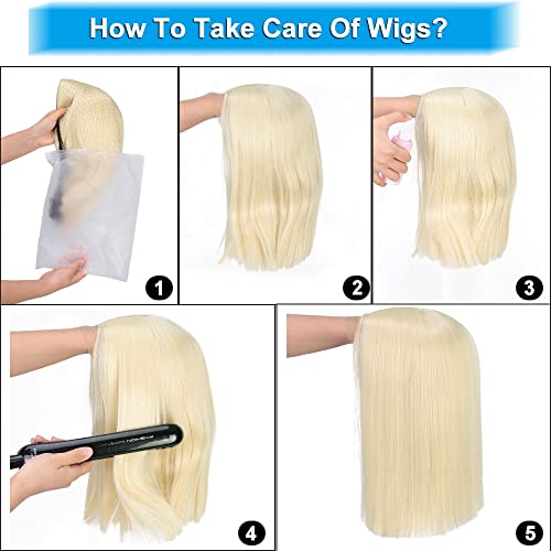 ASDFGH Перуки Кратък светла перука Директен боб Перуки за жени, Средната част на косата