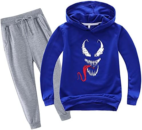 sunhaapp/ Комплект Есенни дрехи за Момчета и Момичета от 2 теми, Пуловер Venom, Блузи с качулка и Панталони, Всекидневни Спортни дрехи