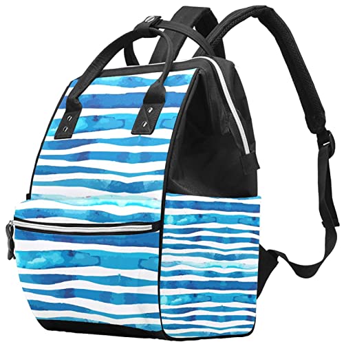 Синята Вълна Вода Пелена Чанта на Мама Раница с Голям Капацитет Чанта за Памперси Кърмещи Пътна Чанта за Грижа за Детето