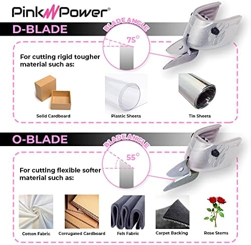 Сменное нож за хартия и плат Pink Power HG2043 3,6 В, литиево-йонни Розови Безжични Електрически ножици (ПРОКУРАТУРАТА Blade: 5 бр.)