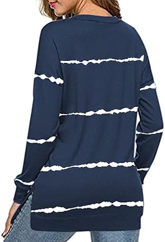 FARYSAYS Дамски Ежедневни Hoody с кръгло деколте 2022 година, Пуловер с дълги ръкави и Цепка Отстрани, Върхове