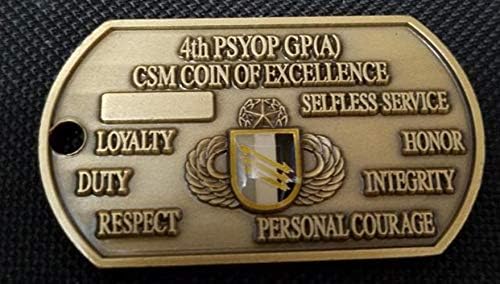 Командване по граждански дела и психологически операции на армията на САЩ 4th Psyops GRP CSM Dogtag Challenge Coin