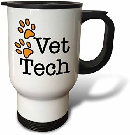 Пътна чаша за ветеринарен лекар 3dRose Vet Tech, 14 грама, Оранжева