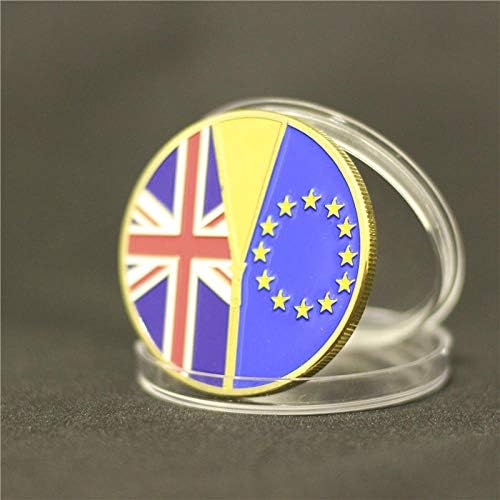 Иконата Brexit Изход Англия от Европейския Съюз 24-каратная Монета От истинско злато С покритие 40 х 3 мм, Декоративни Монети
