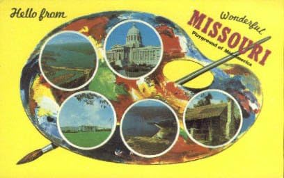Пощенска картичка с поздрави от щата Мисури