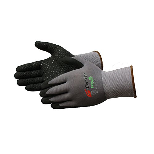 Защитна ръкавица Liberty Ръкавица & Safety AMZF4603M G-Grip, Длан от микропены с нитриловым покритие грах, Средно Сиво / черна (2 чифта)