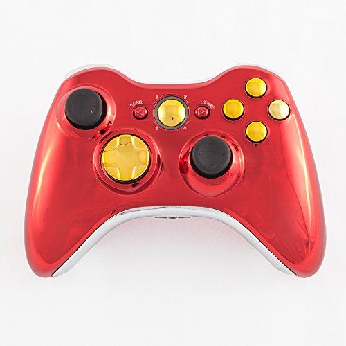 Комплект части за Xbox 360 контролера с червен и златист хром