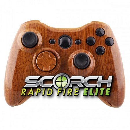 Контролер на бърз огън Wood Grain Scorch Elite Rapid Fire Контролер за Xbox 360